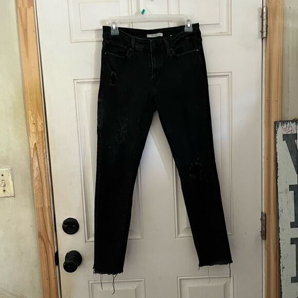 Levi’s 711 Black Mid-Rise Skinny Jeans Size 27 - Picture 1 of 7
